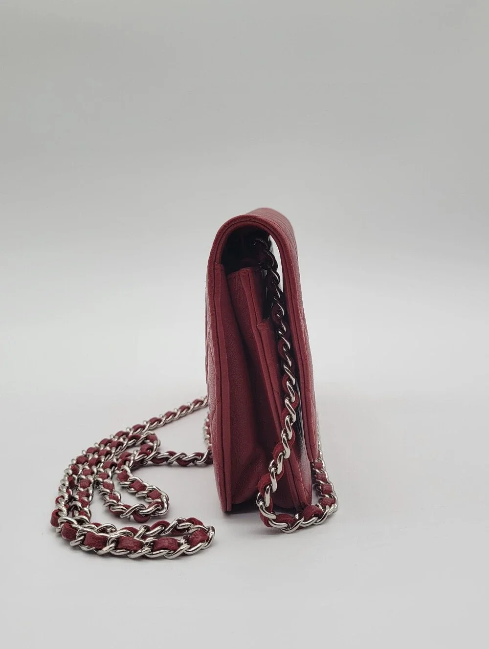 Chanel Red Quilted Leather Wallet-On-Chain (WOC)